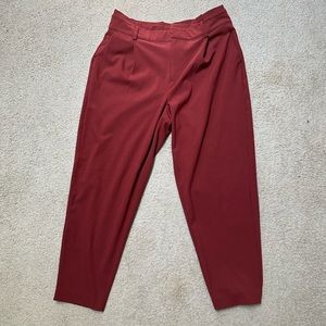 Pants with button and clips